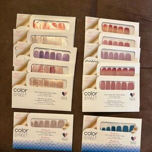 Lot of 12 Color Street. 10 nails and 2 pedicure.  All glitter